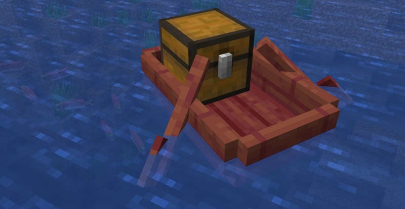 boat with chest in minecraft