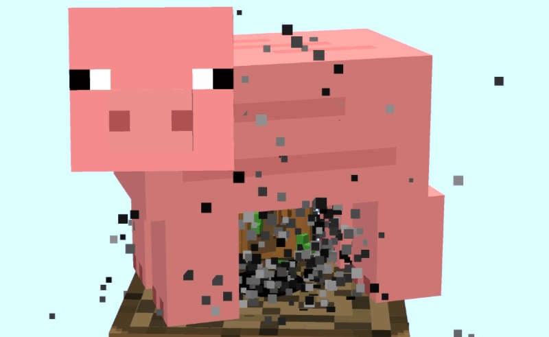 pig on oneblock minecraft server